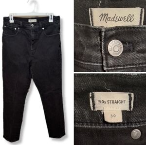 Madewell 90s Straight Jeans | Black Denim | High Rise | Size 30 (28Wx29L)